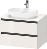 Duravit Ketho.2 Konsolen-Waschtischunterbau 800 mm betongrau matt mit 2 Schubkästen