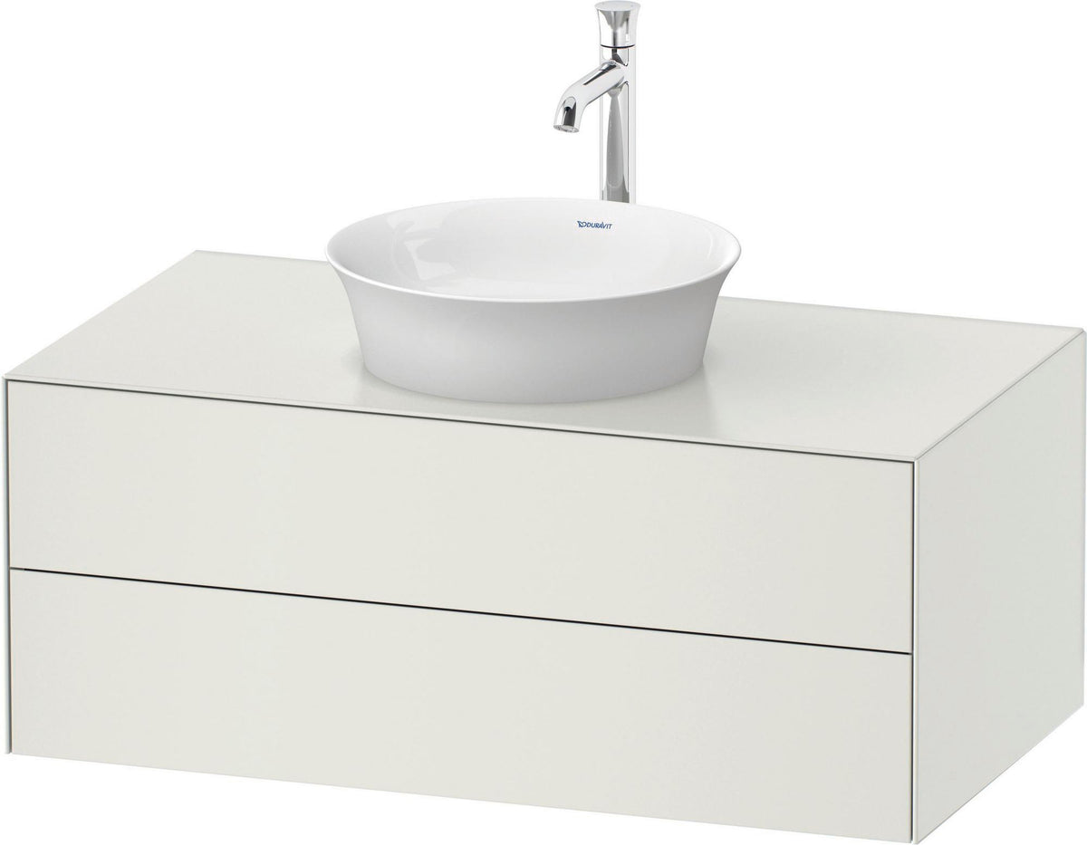 DURAVIT White Tulip Wand-Waschtischunterbau 1000 mm, 2 Schubkästen, Weiß Seidenmatt, LED