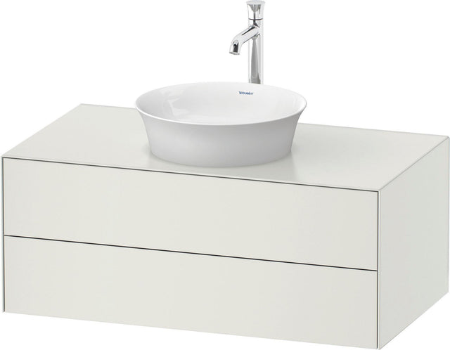 DURAVIT White Tulip Wand-Waschtischunterbau 1000 mm, 2 Schubkästen, Weiß Seidenmatt, LED
