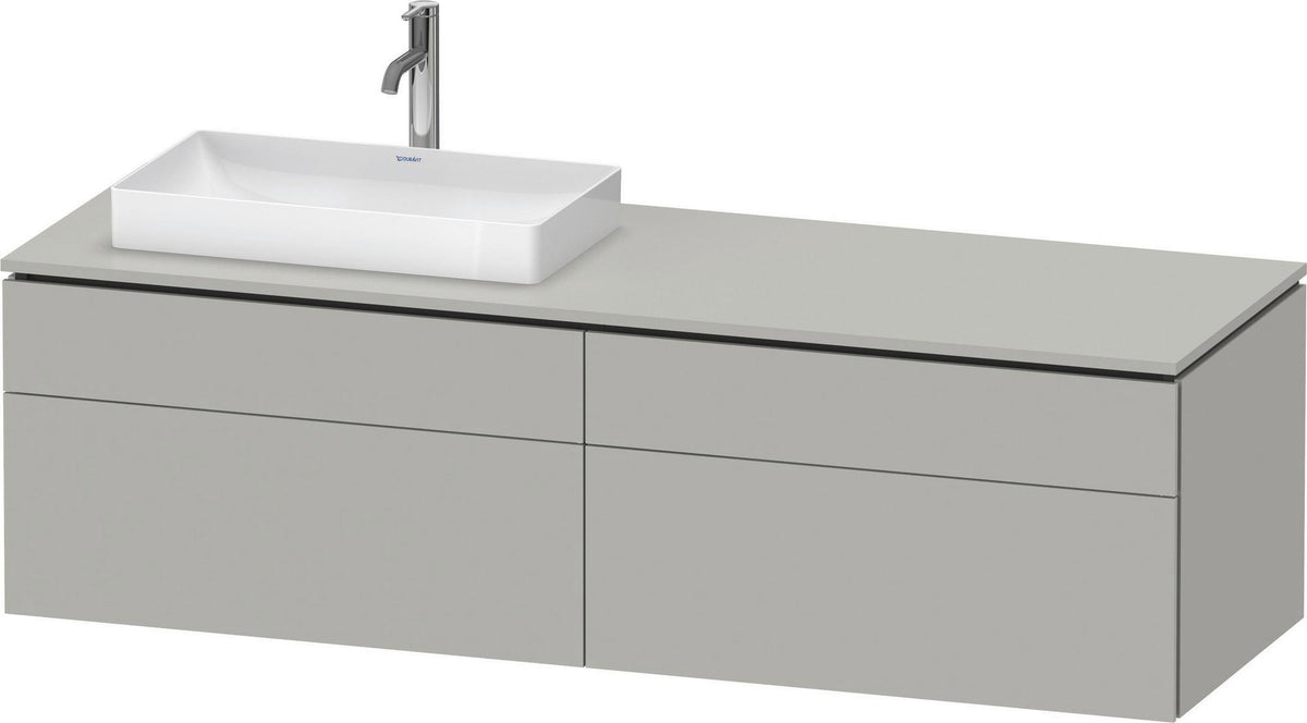 Duravit L-Cube Waschtischunterbau 1620 mm weiß hochglanz mit Tip-On-Technik und Becken links