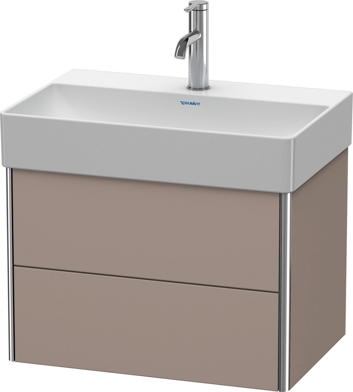Duravit XSquare Waschtischunterbau 584 mm, 2 Schubkästen, Betongrau Matt, wandhängend