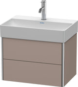 Duravit XSquare Waschtischunterbau 584 mm, 2 Schubkästen, Betongrau Matt, wandhängend