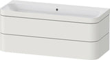 Duravit Waschtischset Happy D.2 Plus 2 Schubkästen 1175 mm eiche hell taupe supermatt