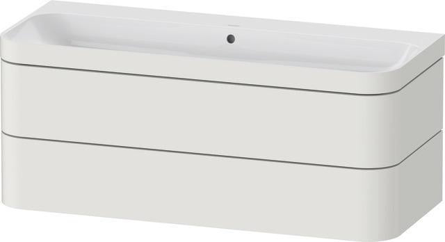 Duravit Waschtischset Happy D.2 Plus 2 Schubkästen 1175 mm eiche hell taupe supermatt