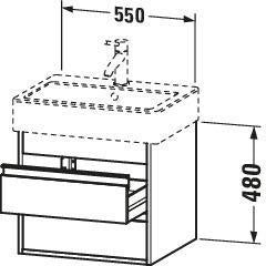 DURAVIT Ketho Waschtischunterbau wandhängend 550 mm, 2 Schubkästen, weiß matt – für Vero 045460