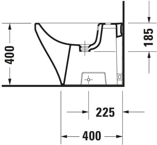 DURAVIT DuraStyle Stand-Bidet 575 mm weiß mit Überlauf und 1 Hahnloch