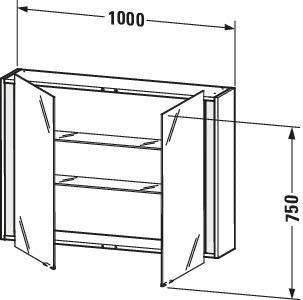 Duravit Ketho Spiegelschrank 1000 mm weiß matt – LED, Sensorschalter, 2 Türen