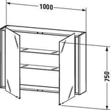 Duravit Ketho Spiegelschrank 1000 mm weiß matt – LED, Sensorschalter, 2 Türen