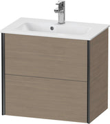 DURAVIT XViu Waschtischunterbau wandhängend 610 mm, 2 Schubladen, champagner matt/weiß matt
