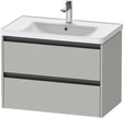 Duravit Ketho.2 Waschtischunterbau 784 mm betongrau matt mit 2 Schubkästen und Soft-Close