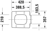 DURAVIT WC-Sitz Design Classics Viu Comp. Weiß mit Edelstahl-Scharnieren, ohne Absenkautomatik