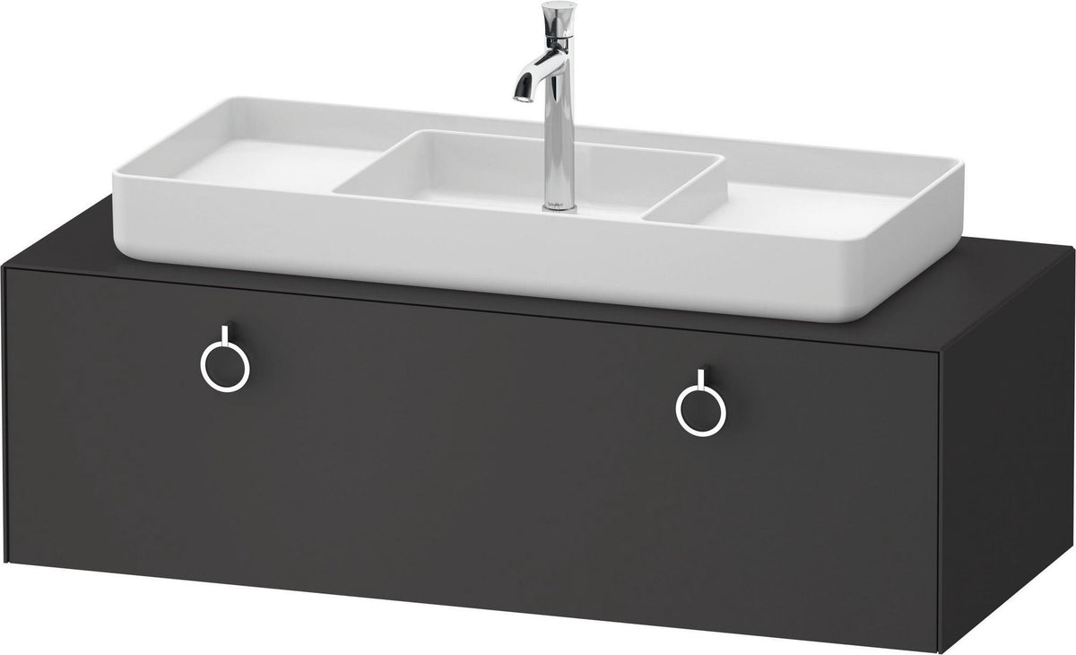 DURAVIT White Tulip Konsolen-Waschtischunterbau wandhängend 1300 mm Weiß Seidenmatt, 1 Auszug