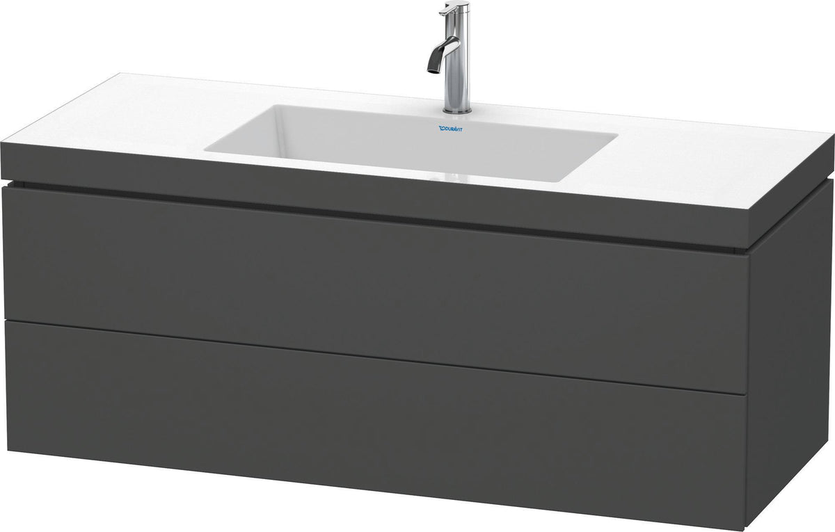 DURAVIT L-Cube Waschtischset mit Vero Air 1200 mm, graphit matt, wandhängend, 2 Schubkästen