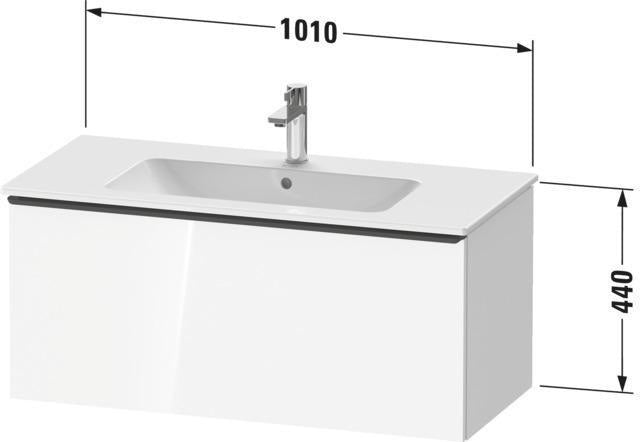 Duravit D-Neo Waschtischunterbau 1010 mm Eiche Terra Matt mit Auszug und Chromgriff