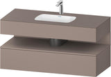 DURAVIT Qatego Einbauwaschtisch mit Konsolenwaschtischunterbau 1200 mm Eiche Terra & Weiß Hochglanz