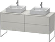 DURAVIT XSquare Waschtischunterbau 1600 mm betongrau matt, 4 Schubkästen, Tip-On, bodenstehend