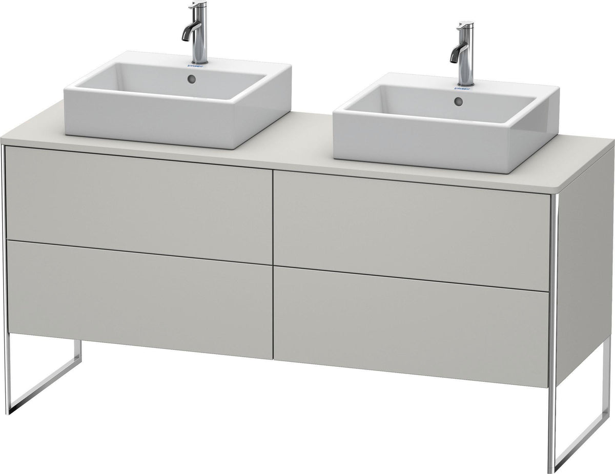 DURAVIT XSquare Waschtischunterbau 1600 mm betongrau matt, 4 Schubkästen, Tip-On, bodenstehend