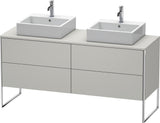 DURAVIT XSquare Waschtischunterbau 1600 mm betongrau matt, 4 Schubkästen, Tip-On, bodenstehend