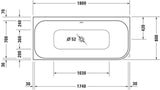 DURAVIT Happy D.2 Eckwhirlwanne 1800x800 mm links, Air-System, 2-Sitzer, weiß