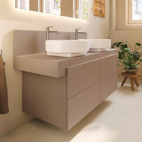 DURAVIT Balcoon Konsole 1400 mm mit Ausschnitt links – Elfenbein Matt