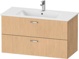 Duravit XBase Waschtischunterbau wandhängend 600 mm, 2 Schubkästen, weiß matt, Soft-Close