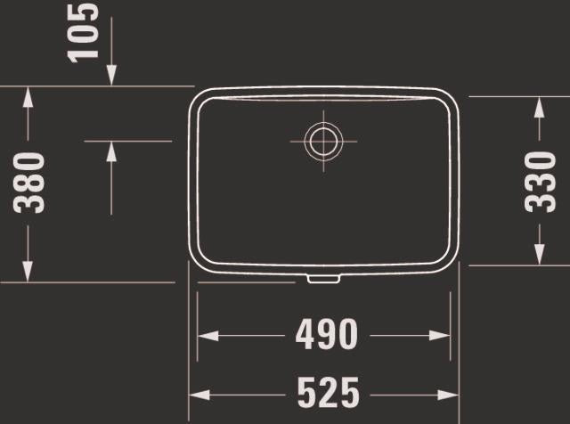 DURAVIT Duravit No.1 Einbauwaschtisch 525 mm weiß ohne Hahnloch mit Überlauf