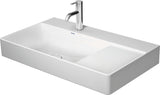 Duravit DuraSquare Möbel-Waschtisch 800 mm Weiß mit Hahnlochbank, Becken links, inkl. Halbsäule