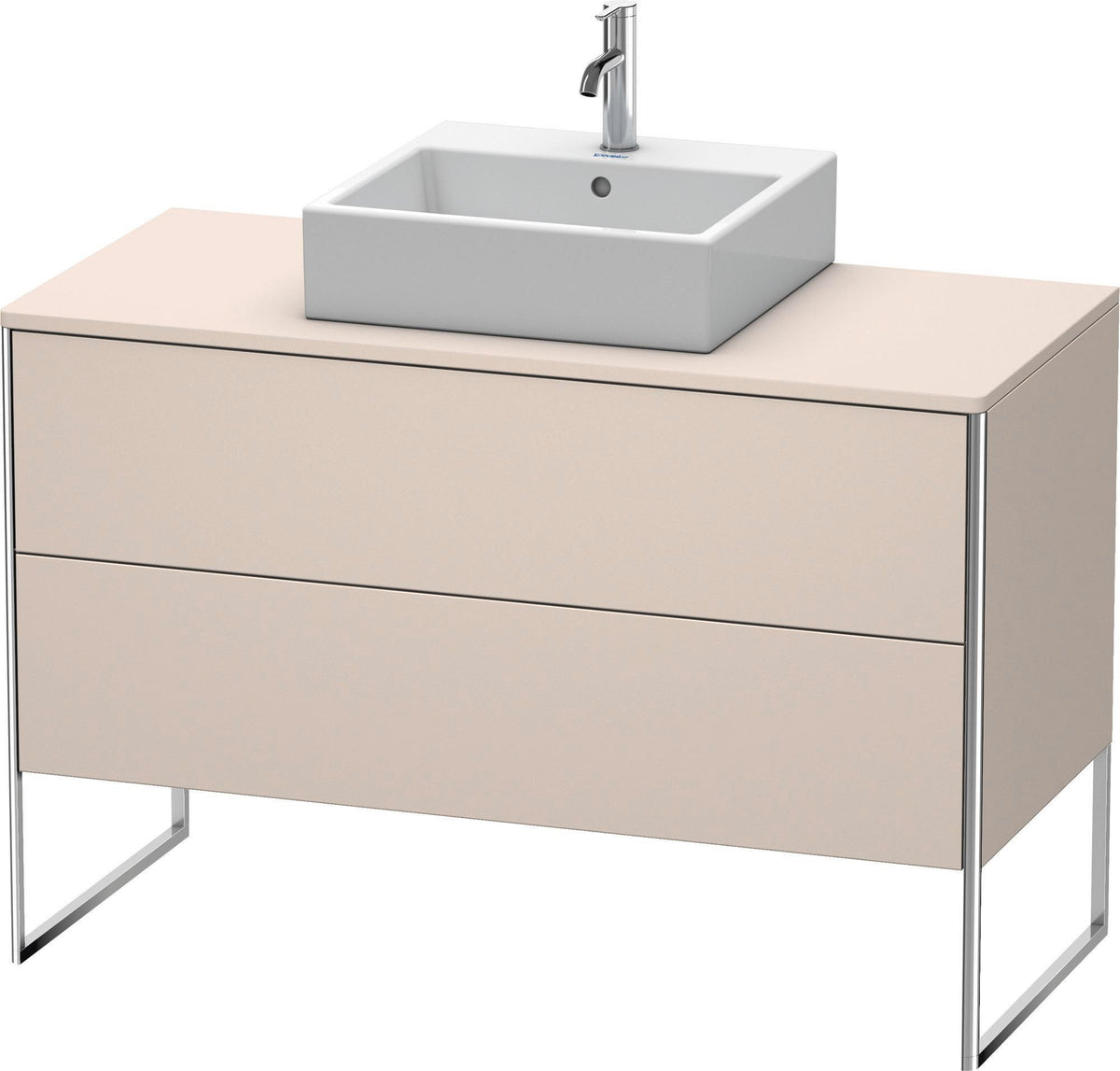 DURAVIT XSquare Waschtischunterbau bodenstehend 1200 mm Basalt Matt mit 2 Schubkästen