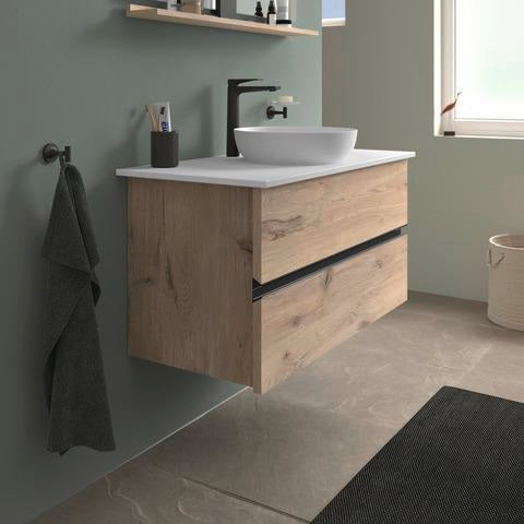 DURAVIT Sivida Spiegel Ablage 1000 mm Chrom/Nussbaum Matt – Badablage mit Befestigungsmaterial