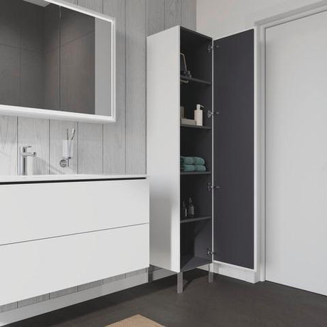 Duravit Hochschrank L-Cube 363x400x1760mm, 1 Tür, links, amerikanisch Nussbaum
