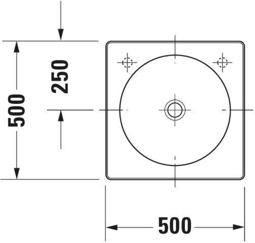 DURAVIT Aufsatzbecken Architec 500 mm ohne Überlauf, geschliffen, weiß