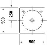 DURAVIT Aufsatzbecken Architec 500 mm ohne Überlauf, geschliffen, weiß