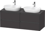 Duravit Ketho.2 Waschtischunterbau 1400 mm betongrau matt mit 4 Schubkästen