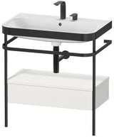 Duravit Waschtischset Happy D.2 Plus 775x490mm ein Hahnloch taupe supermatt
