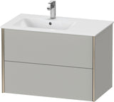 Duravit XViu Waschtischunterbau 810 mm wandhängend mit 2 Schubkästen, weiß matt, für Waschtisch links