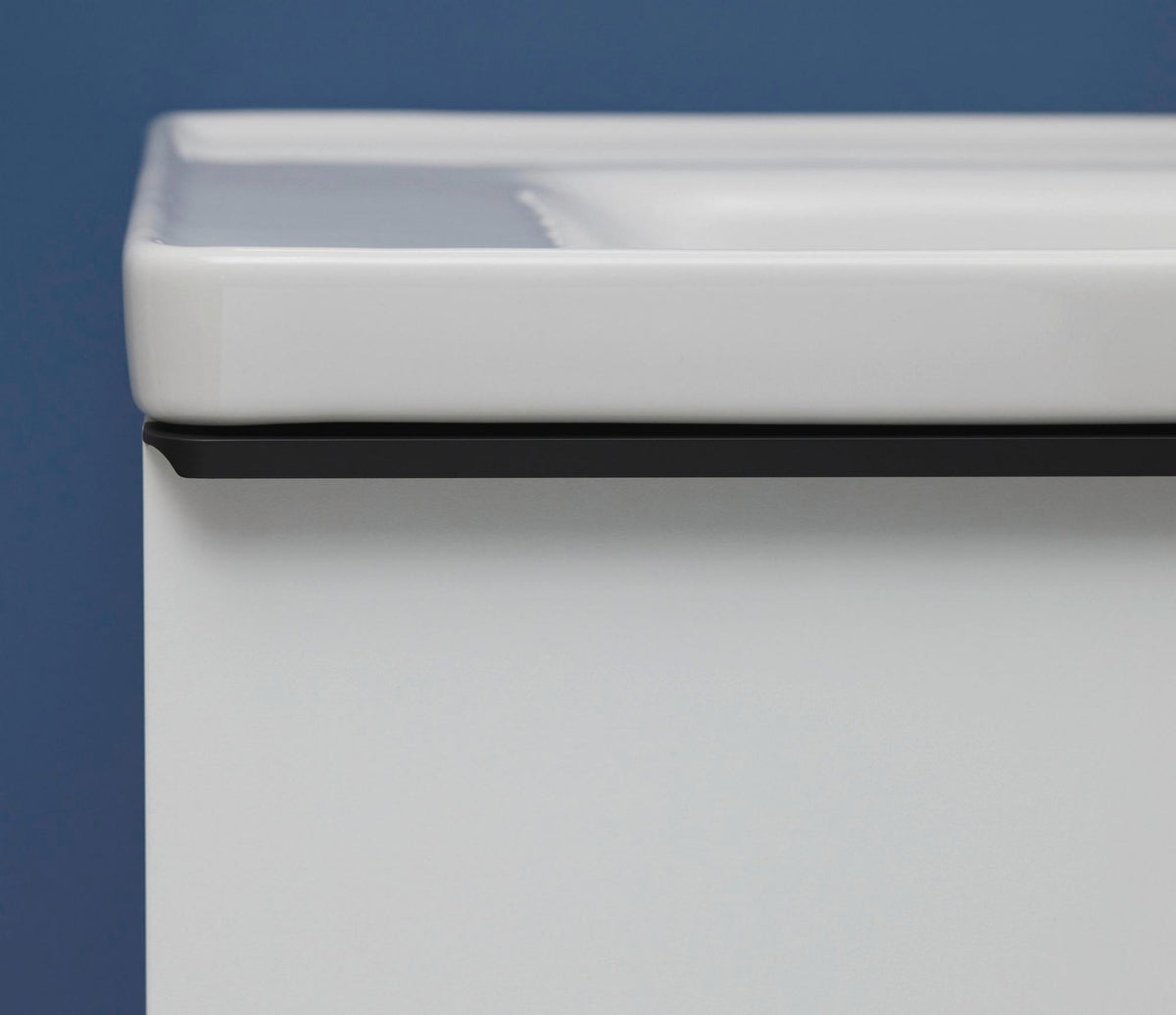 Duravit D-Neo Waschtischunterbau 634 mm betongrau matt mit Bronze-Griff und Soft-Close-Auszug