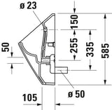 DURAVIT Urinal Viu rimless weiß mit Spüldüse, Zulauf hinten, 305x310x585 mm