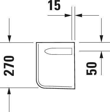 Duravit D-Code Halbsäule aus Sanitärkeramik, weiß, 215 x 213 x 280 mm, für 070545