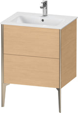 DURAVIT XViu Waschtischunterbau bodenstehend 610 mm, 2 Auszüge, weiß matt – Tip-On & Soft-Close