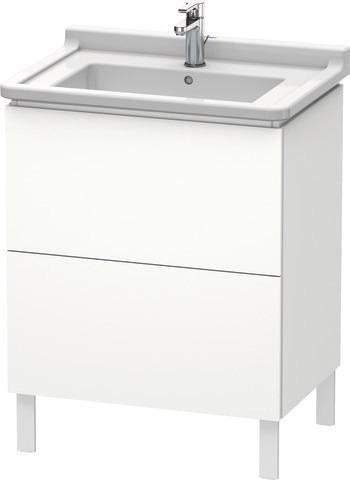 Duravit L-Cube Waschtischunterbau 469x670x712 mm taupe matt – 2 Auszüge, Tip-On, für Starck 3