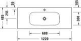 DURAVIT Sivida Möbelwaschtisch 620 mm DuroCast Plus Weiß Seidenmatt ohne Überlauf