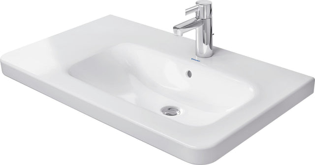 DURAVIT DuraStyle Möbelwaschtisch 800 mm, Becken rechts, WonderGliss, mit Überlauf, weiß