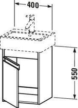 DURAVIT Ketho Waschtischunterbau 320x400x550mm Eiche Terra, 1 Tür links, wandhängend