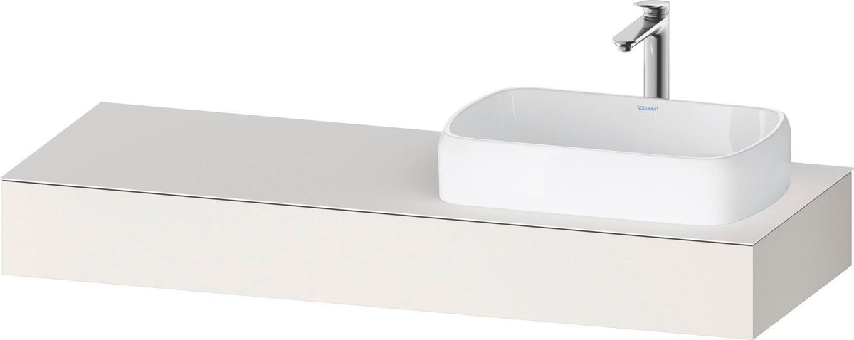 DURAVIT Qatego Konsole wandhängend 1400 mm weiß matt mit Ausschnitt rechts – Studio F. A. Porsche