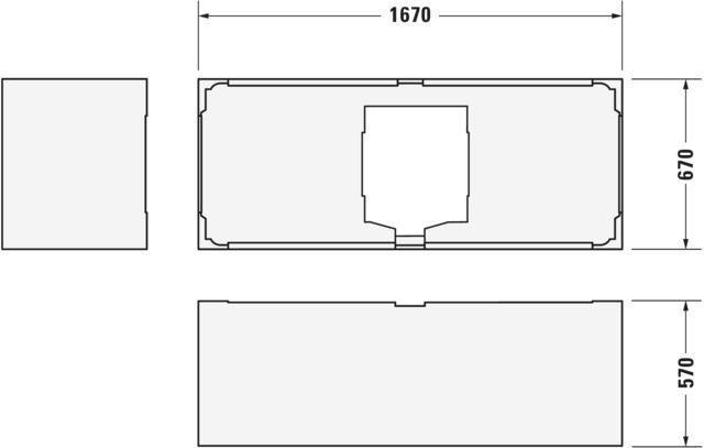 Duravit Vero Wannenträger 1760x670x570 mm aus Polystyrol – Rechteckig, Weiß