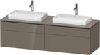 flannel grey hochglanz / Mitteldichte Faserplatte (MDF) / 2 Schubkästen, 2 Auszüge