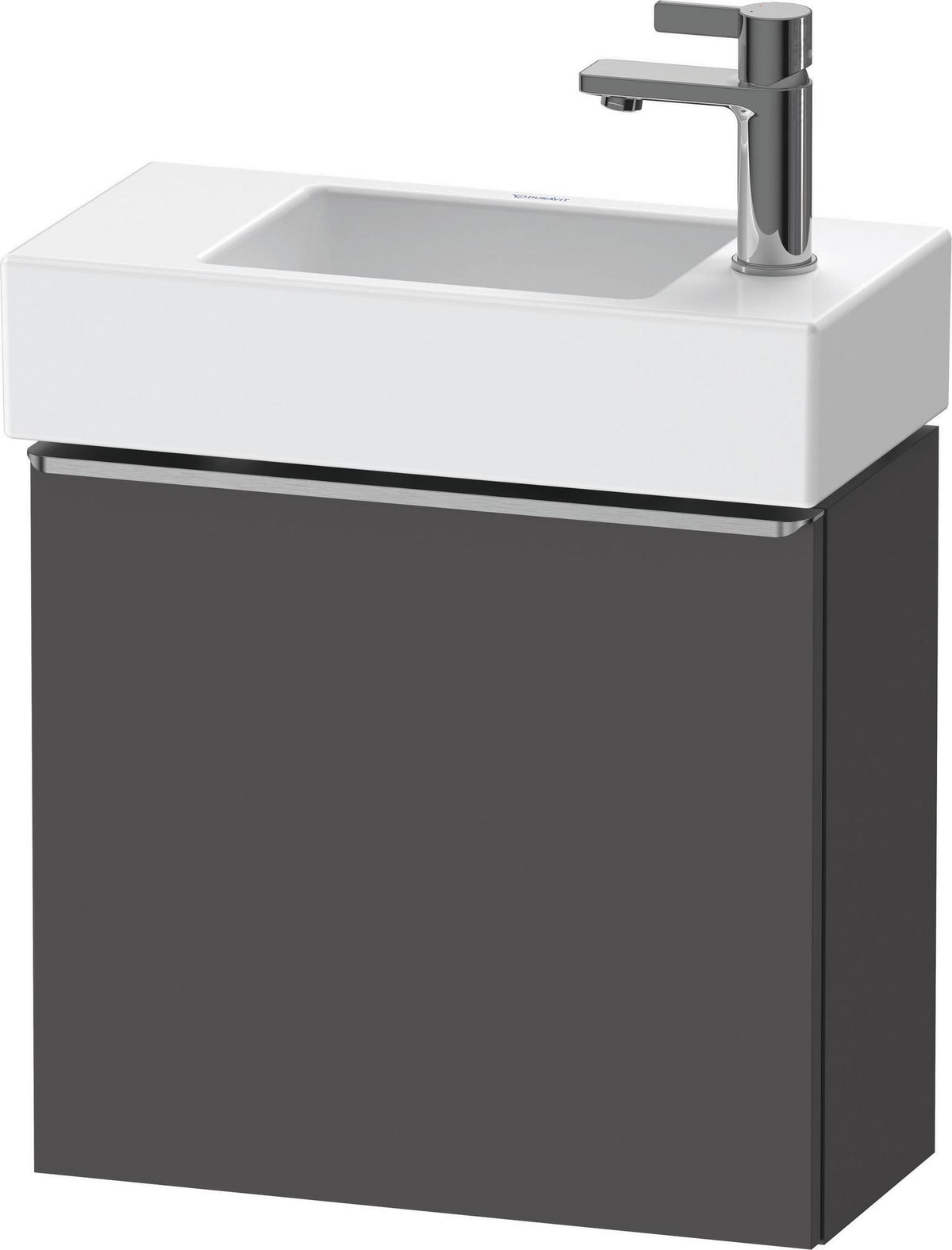 DURAVIT D-Neo Waschtischunterbau 484 mm Eiche Schwarz Matt, 1 Tür, Bronze Griff