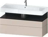 Duravit Qatego Waschtischunterbau 1190 mm – Weiß Matt mit Eiche Schwarz Nische, 1 Auszug, LED