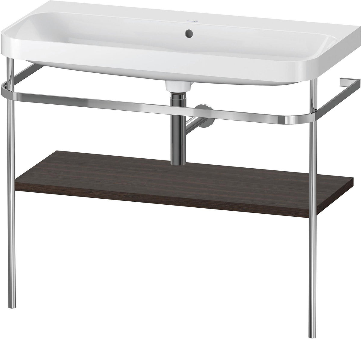 Duravit Happy D.2 c-shaped Waschtischset mit Metallkonsole, 975 mm, Taupe