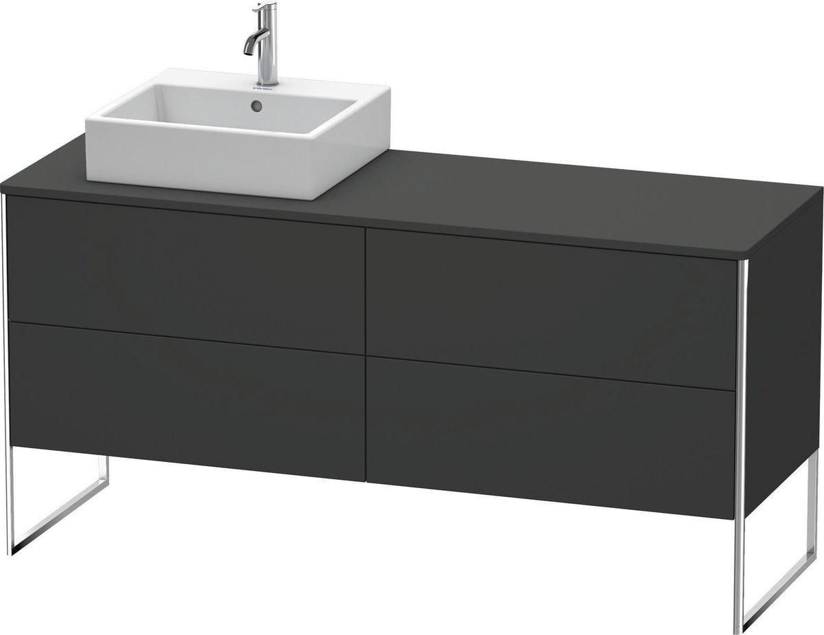 DURAVIT XSquare Waschtischunterbau betongrau matt 1600 mm mit 4 Auszügen, bodenstehend